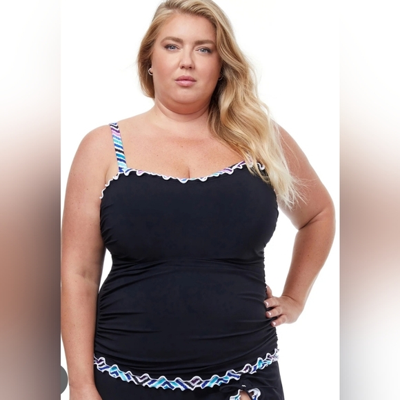 Profile by Gottex Ruffle HemTankini Top Plus Size 16W - Picture 1 of 11
